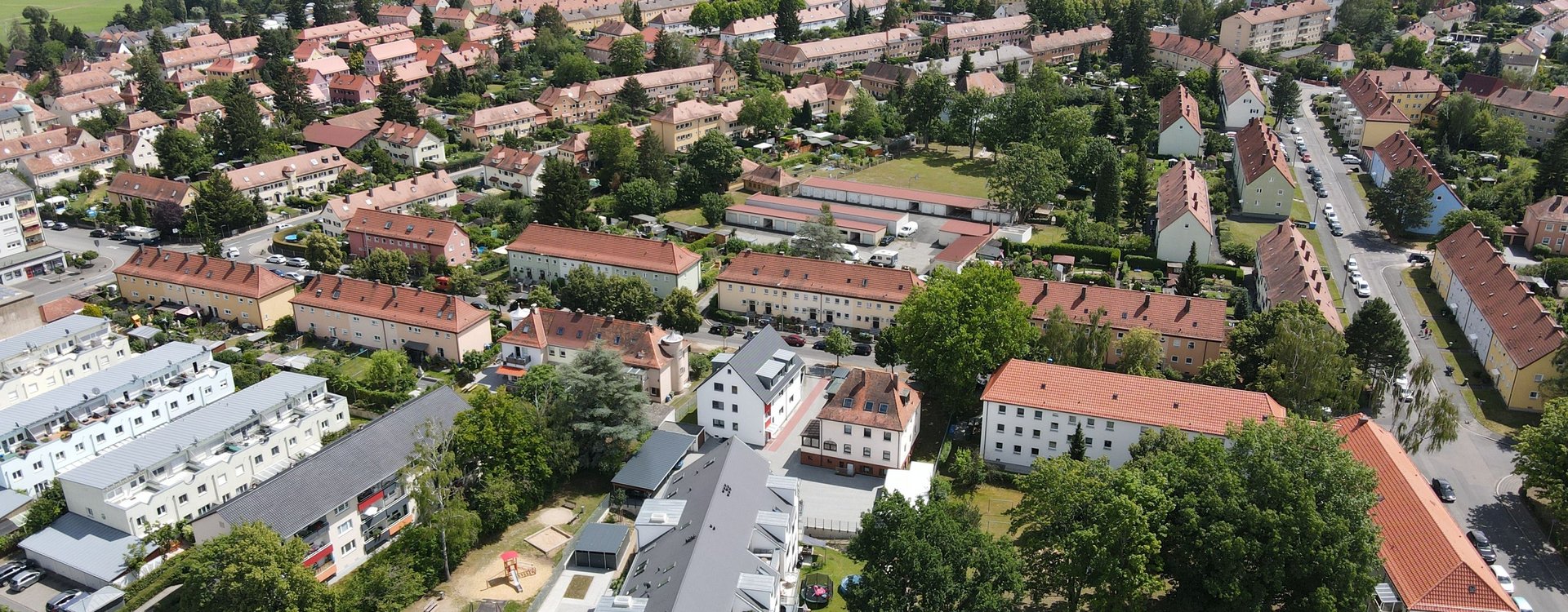 Luftaufnahme des Stadtteils Eigenes Heim
