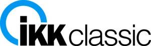 Schwarzes Logo mit einem blauen, halbrunden Bogen links und dem Schriftzug "ikk classic" rechts davon. Externer Link, öffnet neues Fenster.