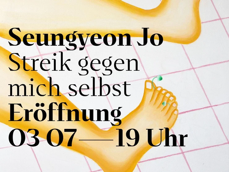 Zeichnung von zwei Füßen auf einem rosa gekachelten Boden