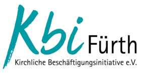 Logo mit Text "kbi Fürth – Kirchliche Beschäftigungsinitiative"