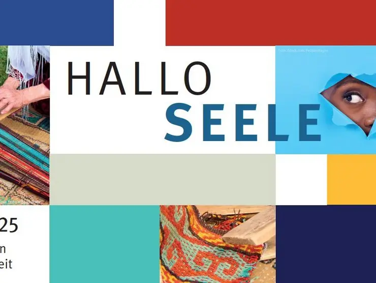 Illustration mit Text "Hallo Seele"
