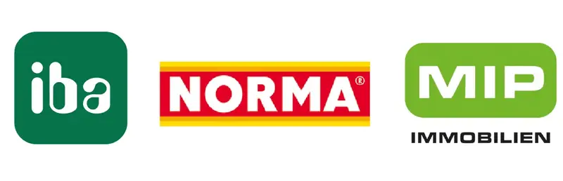 Logos der Sponsoren iba, Norma und MIP für das Weinfest 2025