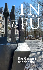 Wildgänseskulptur am Paisleyplatz. Klick öffnet Bild in größerer Ansicht.