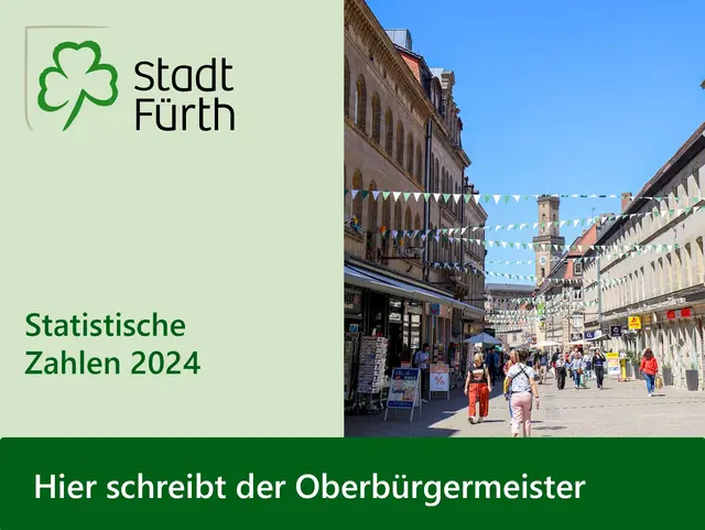 OB-Kolumne mit Text Statistische Zahlen 2024 und Bild Fußgängerzone. Klick öffnet Bild in größerer Ansicht.