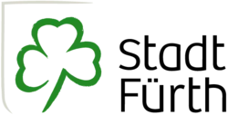 Grünes Kleeblatt mit Schriftzug "Stadt Fürth"