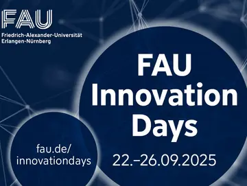 Illustration mit Text FAU Innovation Days 22.bis 36.09.2025