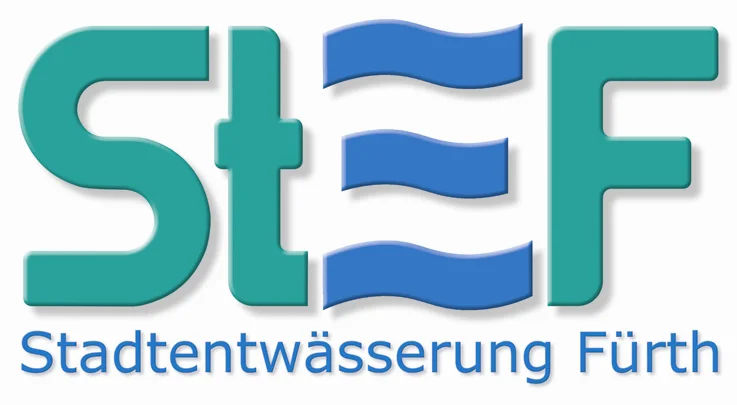 Logo der Stadtentwässerung Fürth mit Text StEF - Stadtentwässerung Fürth