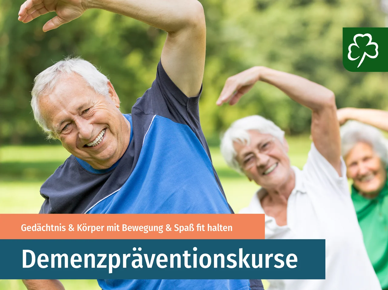 Plakat für den Kurs "Gestalt", ein Projekt zur Demenzprävention, das für Gehen, Spielen und Tanzen als Lebenslange Tätigkeiten steht.
