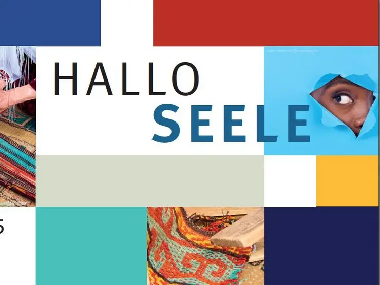 Illustration mit Text "Hallo Seele"
