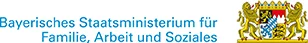 Bayerisches Wappen mit dem Text Bayerisches Staatsministerium für Familie, Arbeit und Soziales