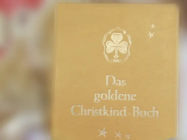 Grafik mit dem Goldenen Christkind Buch. Klick öffnet Bild in größerer Ansicht.