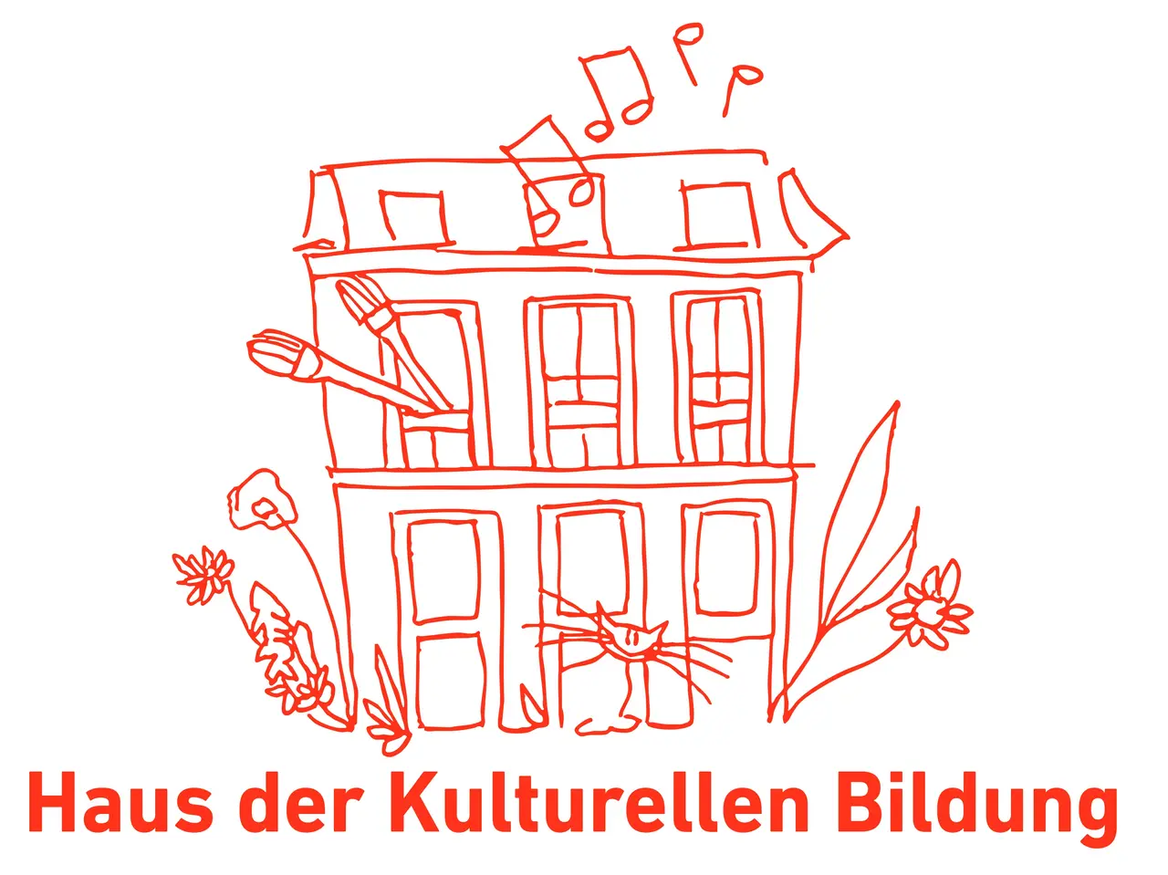 Haus der Kulturellen Bildung Logo Illustration mit Text Haus der kulturellen Bildung