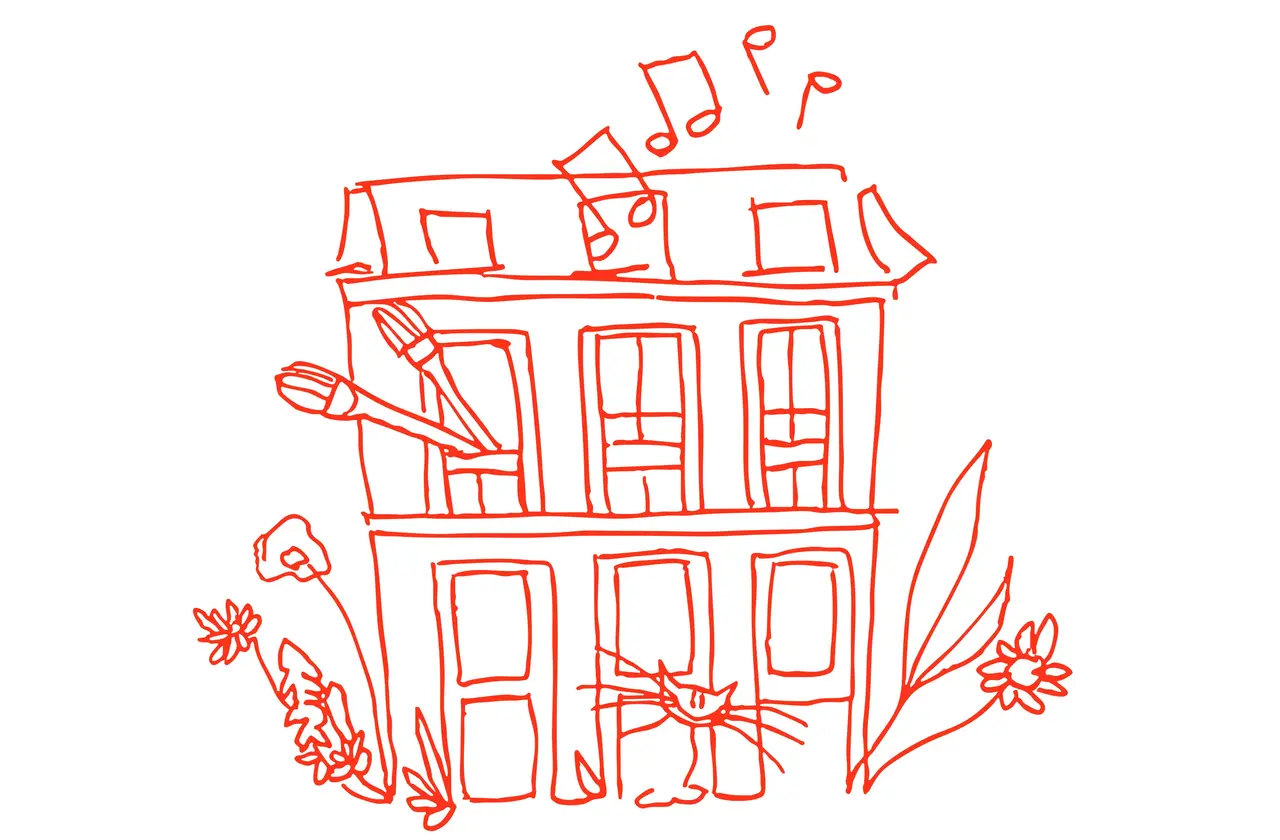 Illustration mit Text Haus der kulturellen Bildung