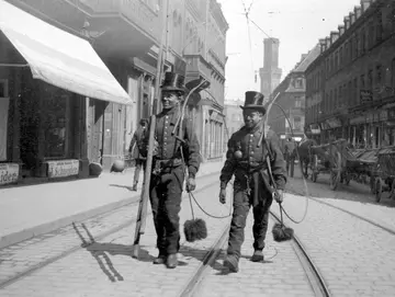 Fürth um 1910, Schornsteinfeger in der Schwabacher Straße