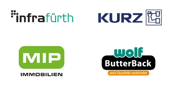 Logos der Partner der Glanzlichter: KURZ, MIP Immobilien, Wolf ButterBack