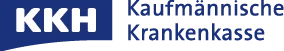 Blaues Logo mit weißer Schrift "KKH" und daneben der Schriftzug "Kaufmännische Krankenkasse". Externer Link, öffnet neues Fenster.