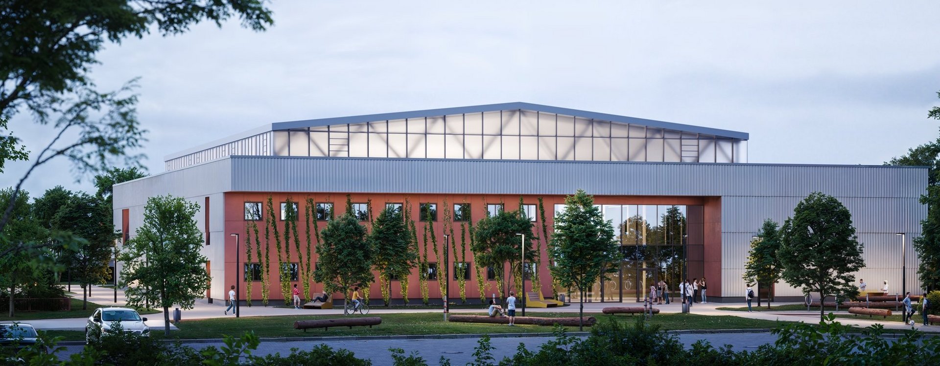 Foto eines Entwurfes der Thomas-Kleinlein-Sporthalle.