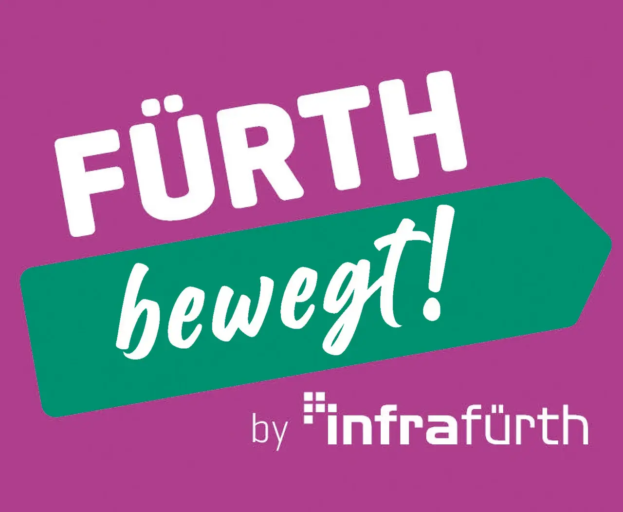 Logo von Fürth bewegt Logo mit der Aufschrift "Fürth bewegt! by infra fürth
